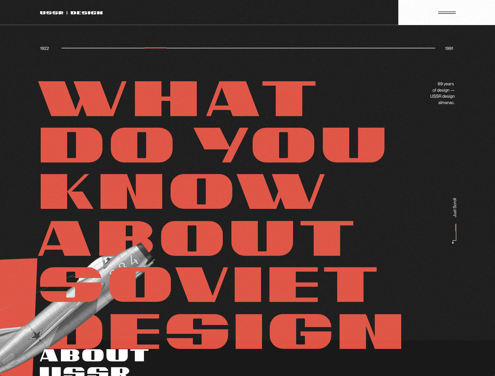 Oversized typography web design