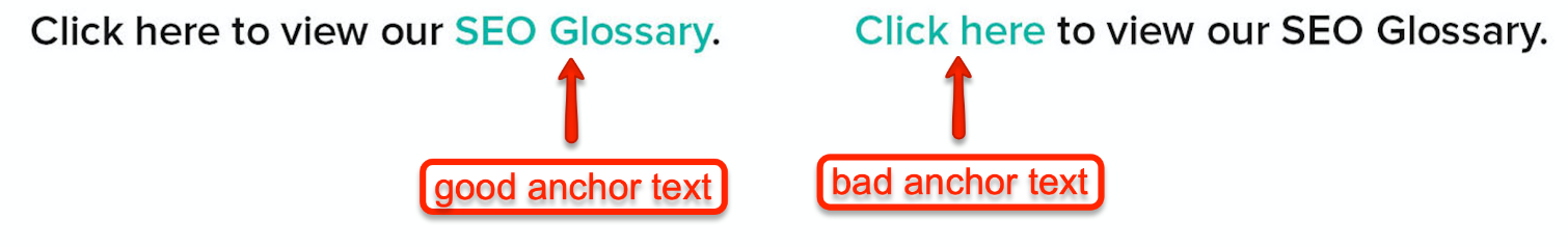 Good anchor text versus bad anchor text